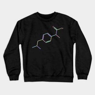 Ibuprofen Kawaii Pastel Rainbow Molecule Crewneck Sweatshirt